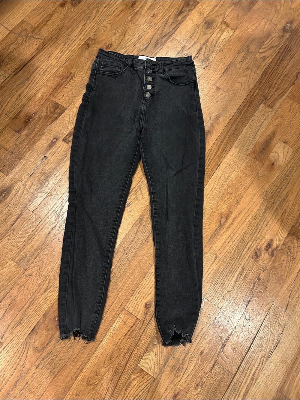 KanCan Black High-Rise Button-Fly Skinny Jeans